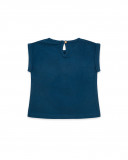 Camiseta manga corta azul marino gafas niña