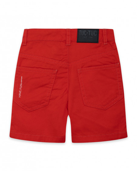 Bermuda sarga cinco bolsillos roja niño