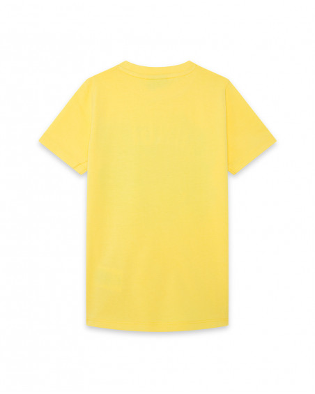 Camiseta manga corta amarillo lima leon niño