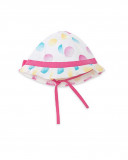 Gorro popelín con topos de colores recien nacido niña