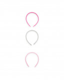 Set 3 diademas rígidas glitter rosas y lima niña Set 3 diademas rígidas glitter rosas y lima niña