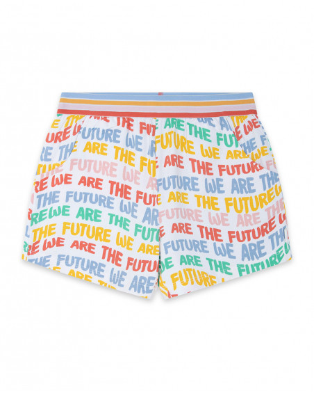 Short nath kids by tuc tuc blanco letras de colores niña Short nath kids by tuc tuc blanco letras de colores niña
