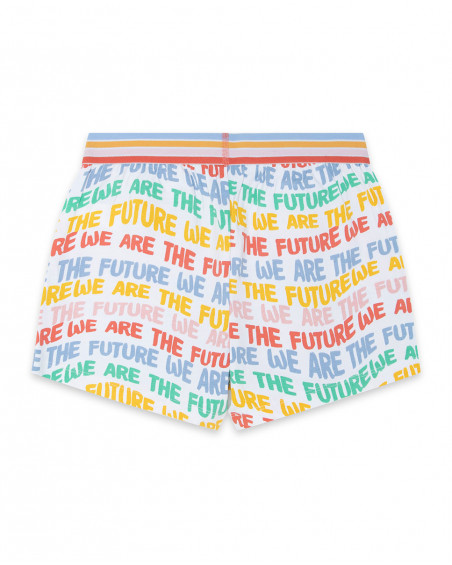 Short nath kids by tuc tuc blanco letras de colores niña Short nath kids by tuc tuc blanco letras de colores niña