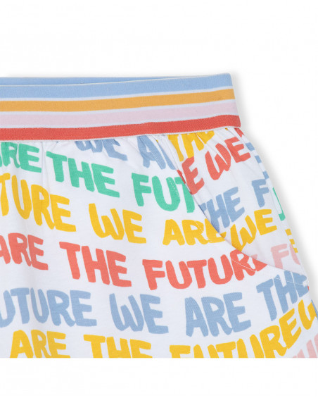 Short nath kids by tuc tuc blanco letras de colores niña Short nath kids by tuc tuc blanco letras de colores niña