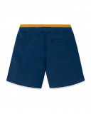 Bermuda sarga con cordón azul marino cintura naranja niño Bermuda sarga con cordón azul marino cintura naranja niño