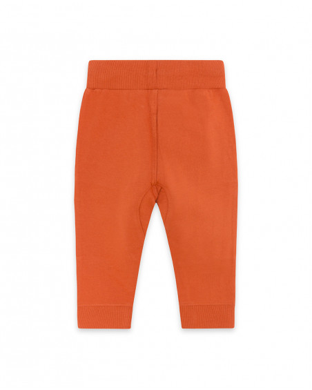 Pantalón felpa jogging naranja teja niño