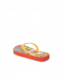 Chanclas naranjas estampado flores y frutas niña
