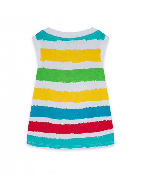 Camiseta tirantes rayas multicolor niño