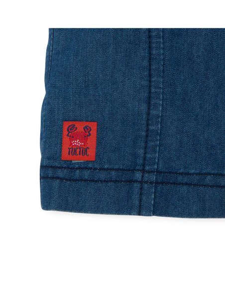 Bermuda azul denim bolsillos niño