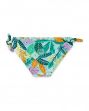 Culetín baño verde estampado hojas lazos niña