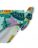 Culetín baño verde estampado hojas lazos niña