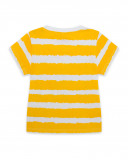 Camiseta manga corta rayas blanca y amarilla niño