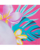 Culetín baño fucsia flores y carita pelícano niña