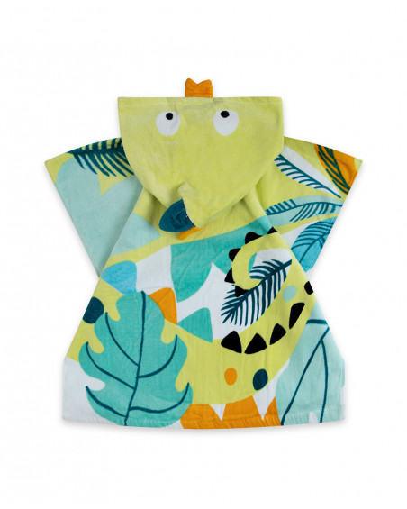 Poncho baño verde estampado jungla detalle cresta camaleón niño Poncho baño verde estampado jungla detalle cresta camaleón niño