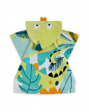 Poncho baño verde estampado jungla detalle cresta camaleón niño Poncho baño verde estampado jungla detalle cresta camaleón niño