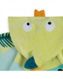 Poncho baño verde estampado jungla detalle cresta camaleón niño Poncho baño verde estampado jungla detalle cresta camaleón niño