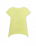 Camiseta manga corta verde flores niña