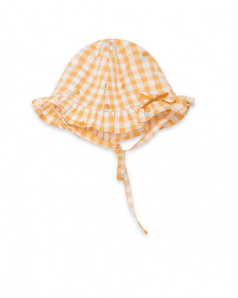 Gorro plana carita naranja recien nacido niña