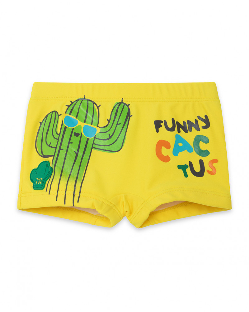 Boxer baño amarillo cactus niño