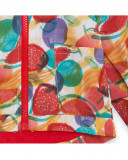 Cortavientos capucha y cremallera amarillo estampado frutas Cortavientos capucha y cremallera amarillo estampado frutas