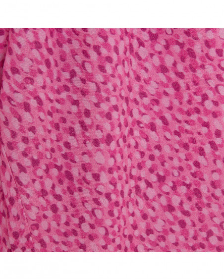 Pantalón popelín fucsia estampado niña Pantalón popelín fucsia estampado niña