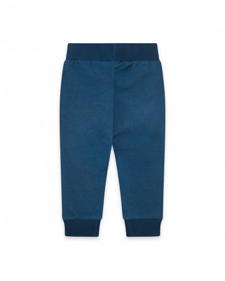 Pantalón felpa jogging azul desgastado niño