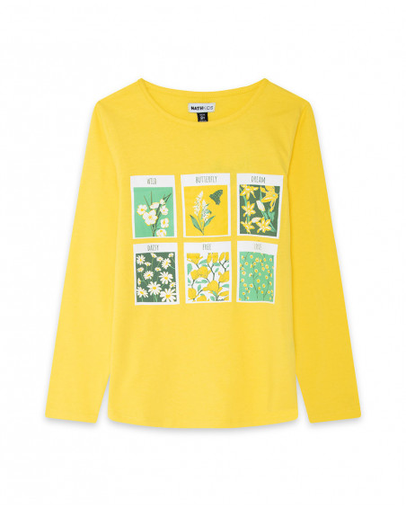 Camiseta manga larga nath kids by tuc tuc amarilla flores niña