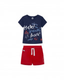 Camiseta y bermuda punto con cordón niño azul Camiseta y bermuda punto con cordón niño azul