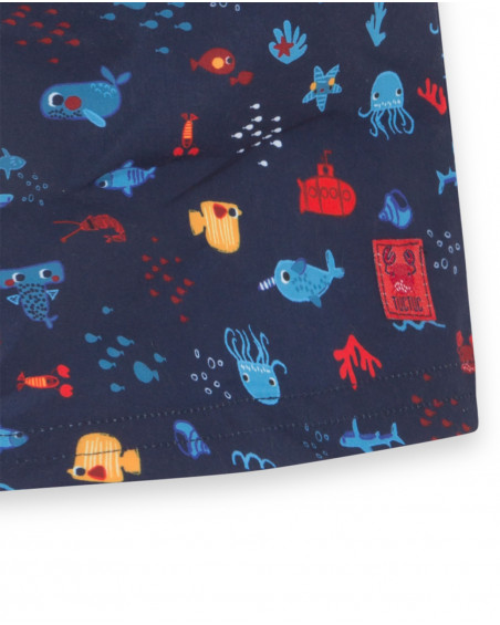 Bermuda baño azul estampado peces niño