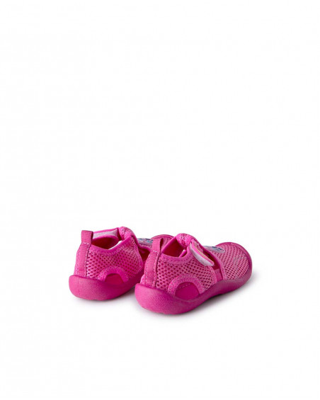 Zapatillas licra velcro rosas niña
