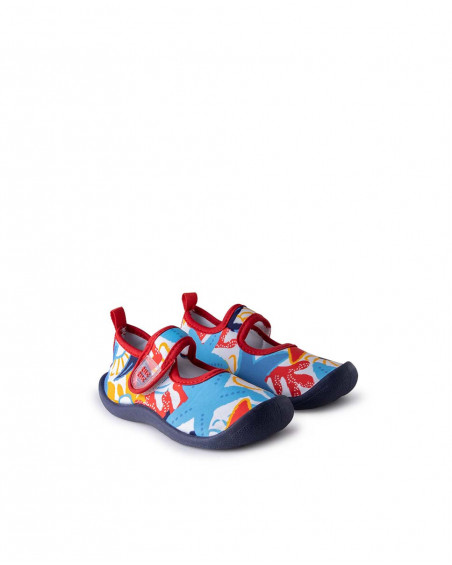 Zapatillas licra velcro estrellas de mar multicolor niña