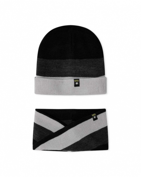 Gorro y cuello tricot negro niño speed race Gorro y cuello tricot negro niño speed race