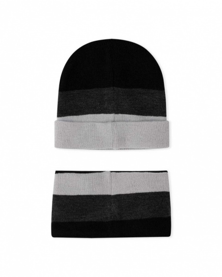 Gorro y cuello tricot negro niño speed race Gorro y cuello tricot negro niño speed race