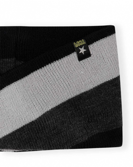Gorro y cuello tricot negro niño speed race Gorro y cuello tricot negro niño speed race