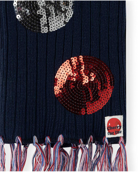 Gorro y bufanda tricot azul niña j'adore le milk-shake Gorro y bufanda tricot azul niña j'adore le milk-shake