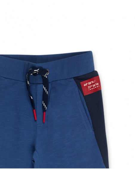 Pantalón felpa azul y rojo niño ski explo