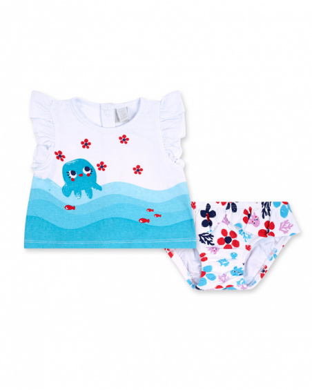 Conjunto baño blanco niña Blub Conjunto baño blanco niña Blub