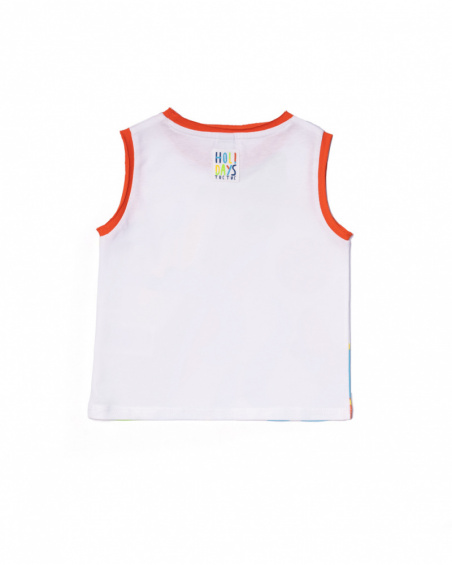 Camiseta tirantes punto blanco niño Holidays