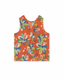 Camiseta popelín rojo niña Holidays