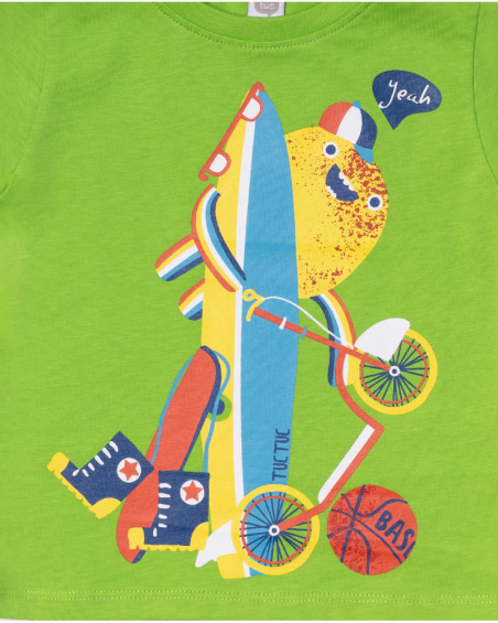 Camiseta punto verde niño Holidays