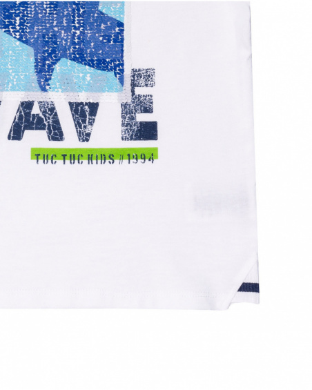 Camiseta punto blanca 'brave wave' niño Diving Adventures