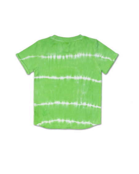 Camiseta punto tie-dye verde niño Diving Adventures