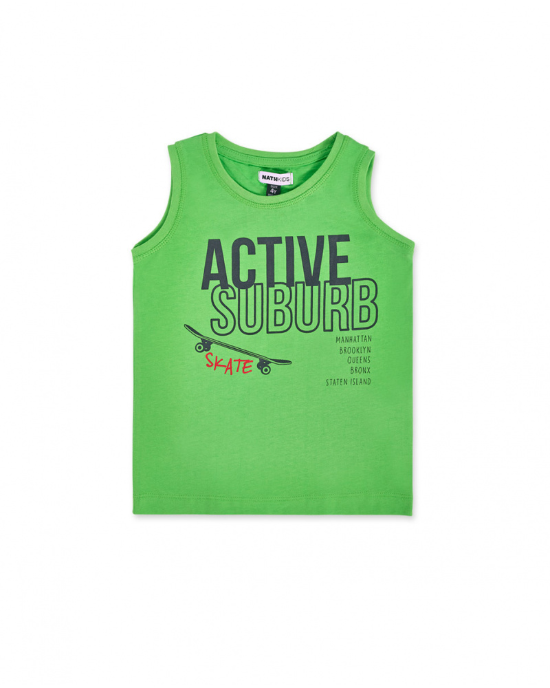 Camiseta punto tirantes verde niño Urban Activist