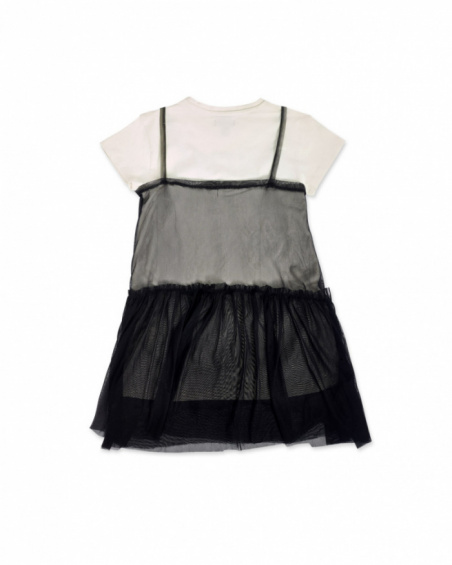Vestido punto tul negro blanco niña One day in NYC