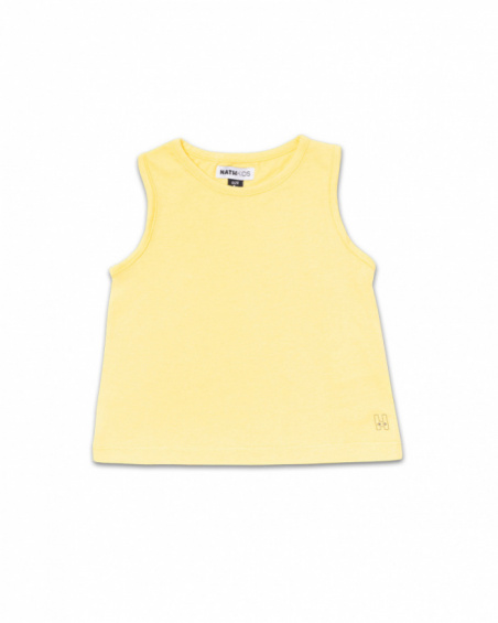 Camiseta tirantes punto verde lima niña Basics Girl