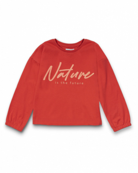 Camiseta larga punto naranja niña Oasis