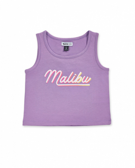 Camiseta tirantes punto morado niña Paradiso beach