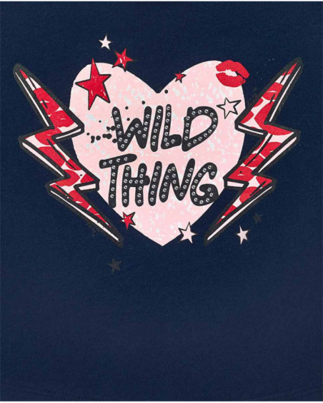 Camiseta punto azul niña Bad influencer