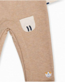 Pelele punto felpa beige niño Pugs Life Pelele punto felpa beige niño Pugs Life