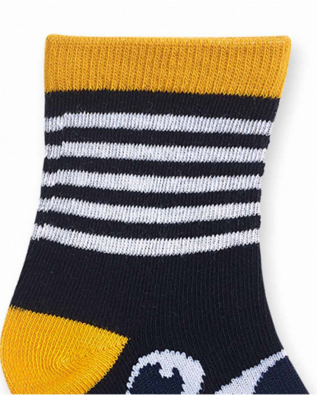 Set 3 calcetines azul amarillo niño Pugs Life Set 3 calcetines azul amarillo niño Pugs Life